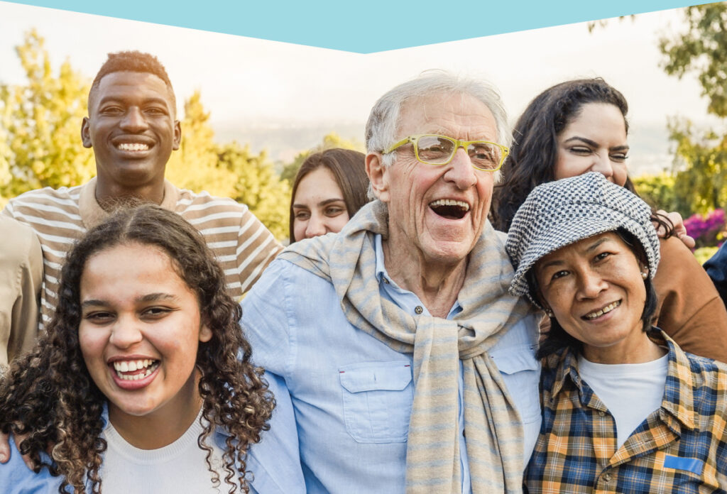 Group of multigenerational people smiling